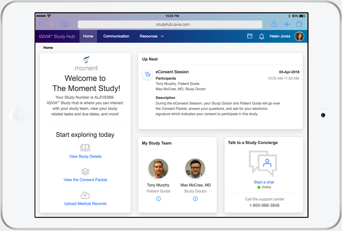 StudyHub iPad screenshot of Patient prerandomization