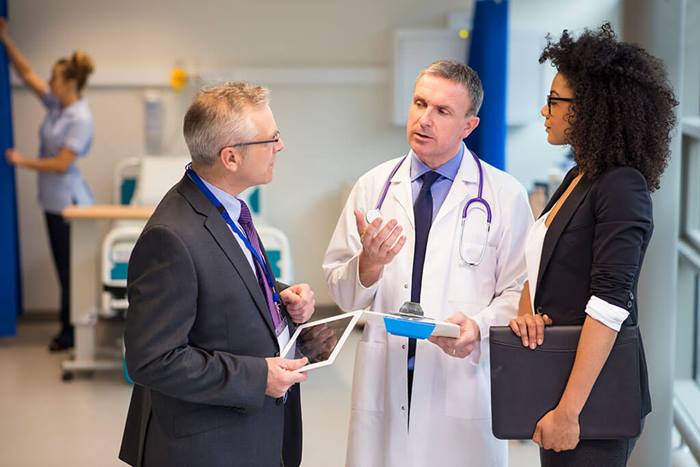 medical professionals meeting in hospital