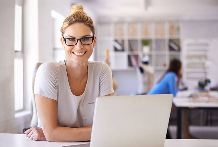 Woman with laptop