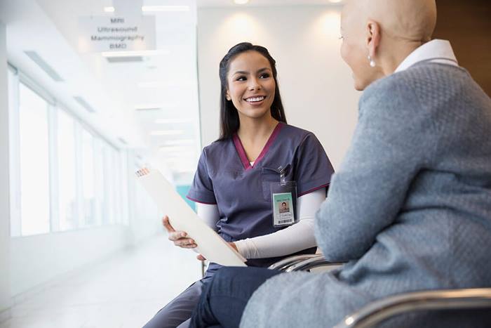 nurse sharing information with patient