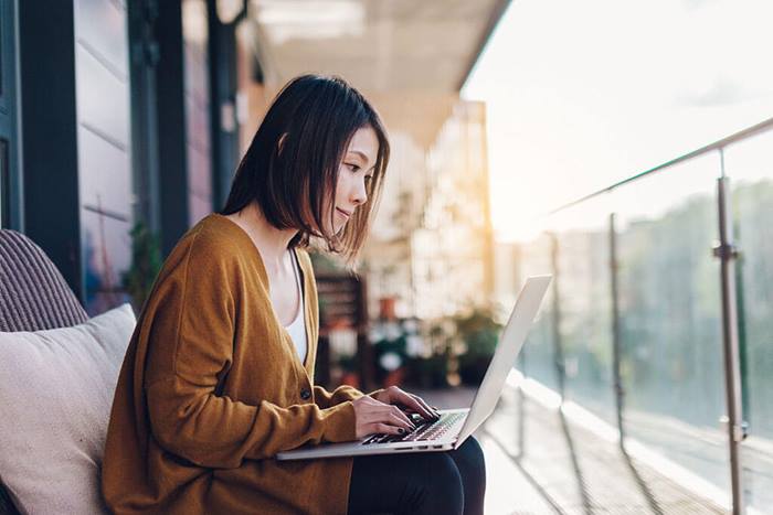 woman on her laptop