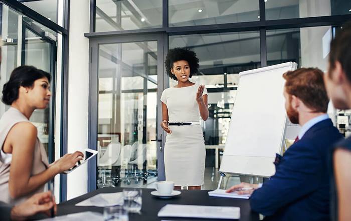 Businesswoman doing a presentation