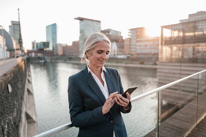 Professional woman using smart phone